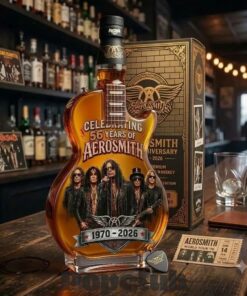 Aerosmith 56th Anniversary 1970 – 2026 Guitar Whiskey Bottle