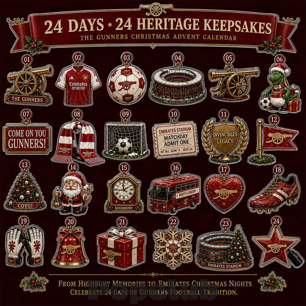 Arsenal Come On You Gunners Christmas Advent Calendar 2026 for Soccer Fans Arsenal Come On You Gunners Christmas Advent Calendar 2026 for Soccer Fans