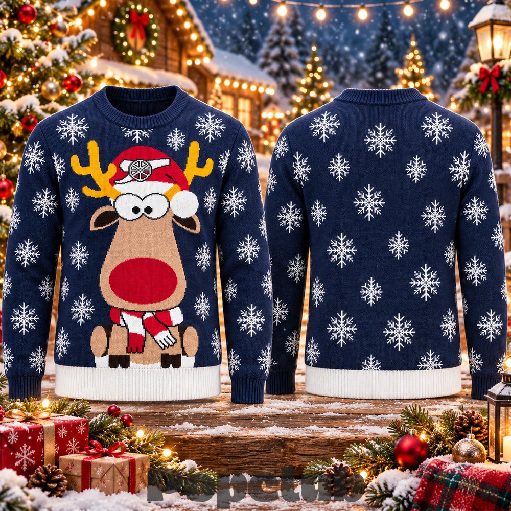Arsenal Reindeer Jumper 2026 Ugly Christmas Sweater Arsenal Reindeer Jumper 2026 Ugly Christmas Sweater