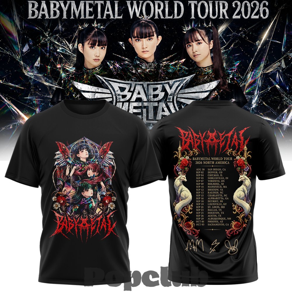 Babymetal “WORLD TOUR 2026” Signature T-Shirt Babymetal “WORLD TOUR 2026” Signature T-Shirt