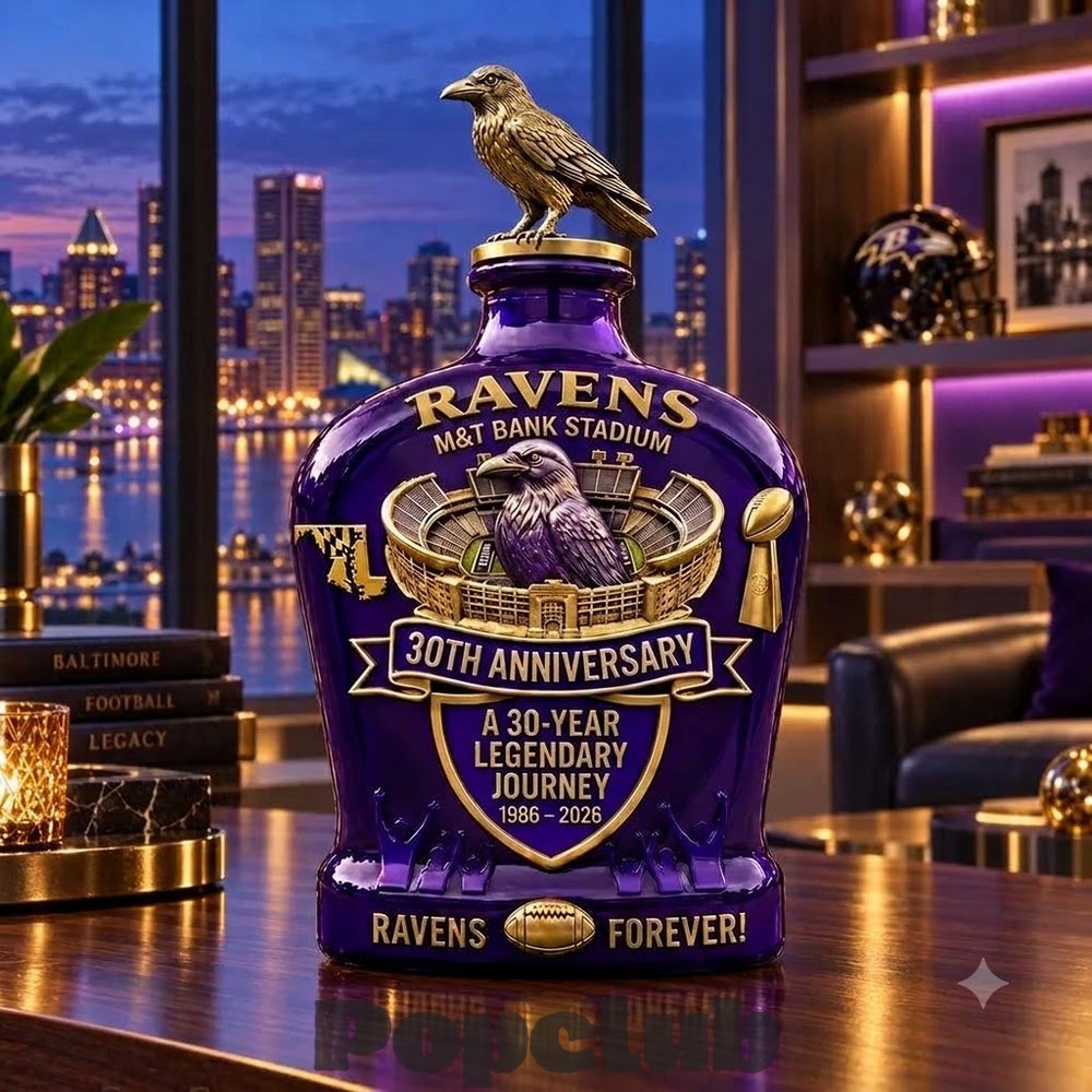 Baltimore Ravens 30th Anniversary Commemorative Whiskey Bottle Baltimore Ravens 30th Anniversary Commemorative Whiskey Bottle