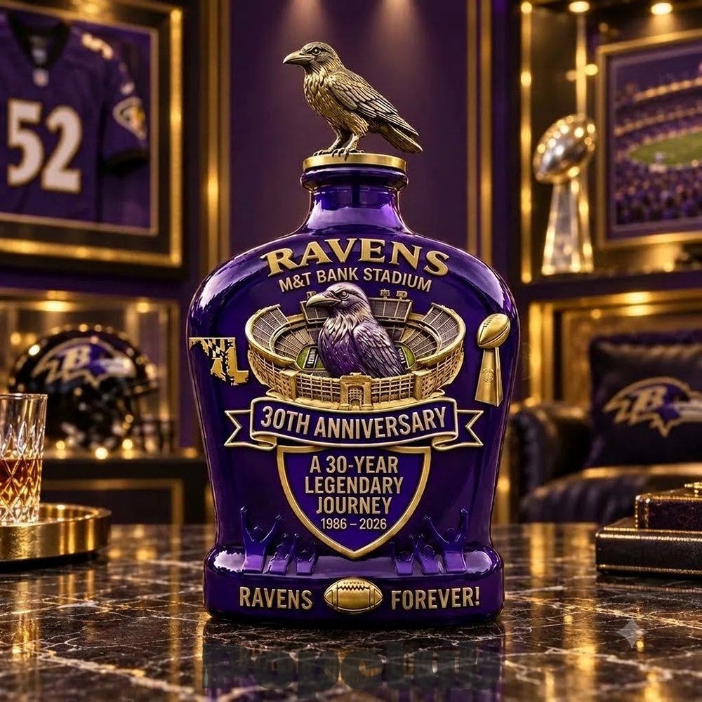 Baltimore Ravens 30th Anniversary Commemorative Whiskey Bottle Baltimore Ravens 30th Anniversary Commemorative Whiskey Bottle