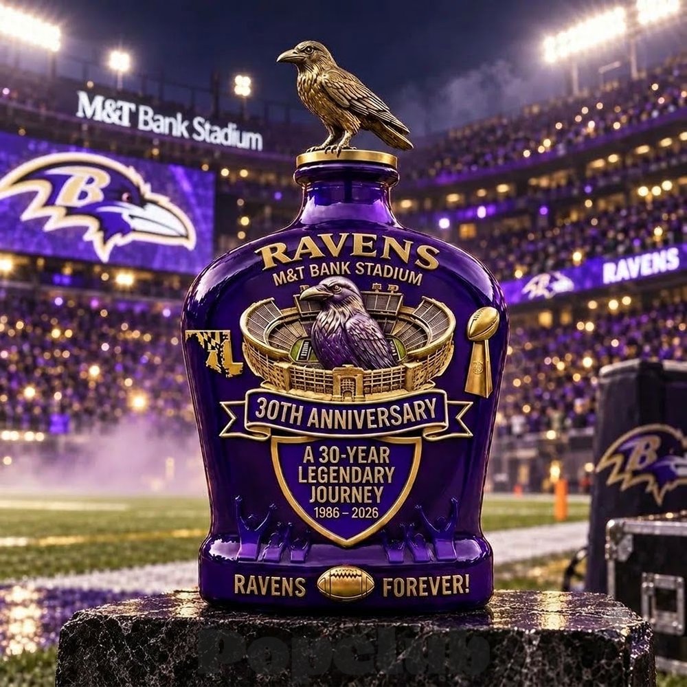 Baltimore Ravens 30th Anniversary Commemorative Whiskey Bottle Baltimore Ravens 30th Anniversary Commemorative Whiskey Bottle