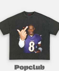 Baltimore Ravens Lamar Jackson Drinking & Middle Finger T-Shirt