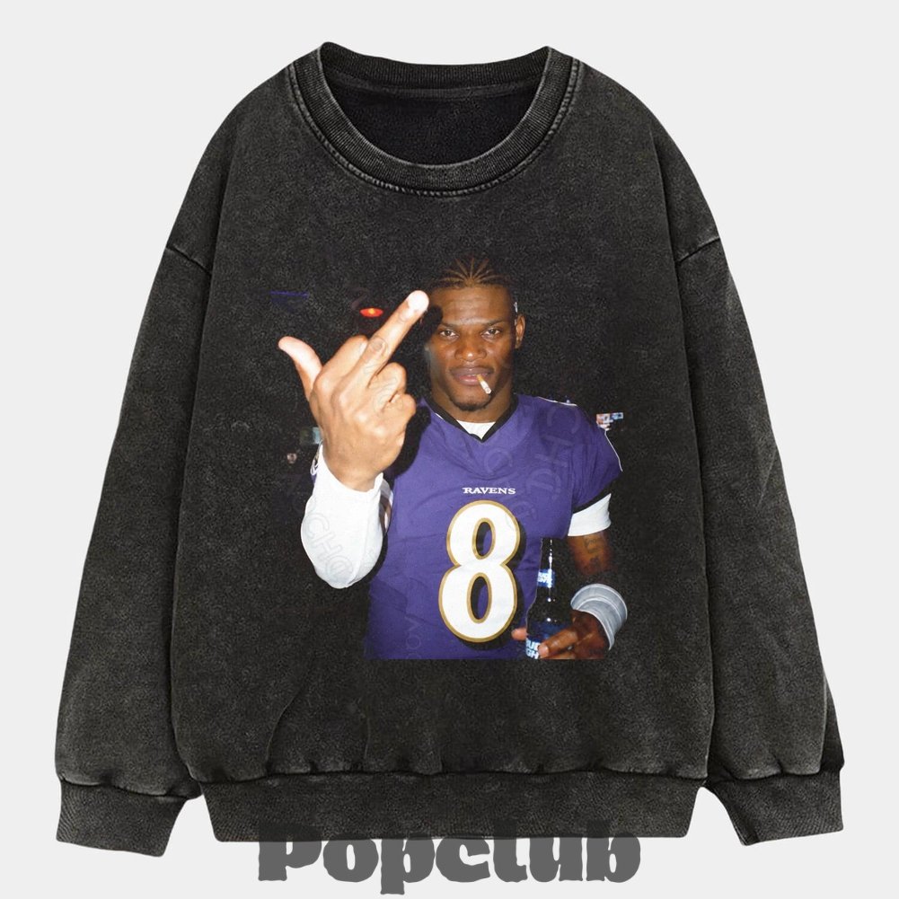 Baltimore Ravens Lamar Jackson Drinking & Middle Finger T-Shirt Baltimore Ravens Lamar Jackson Drinking & Middle Finger T-Shirt