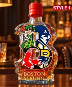 Boston City Strong Teams Glory Whiskey Bottle