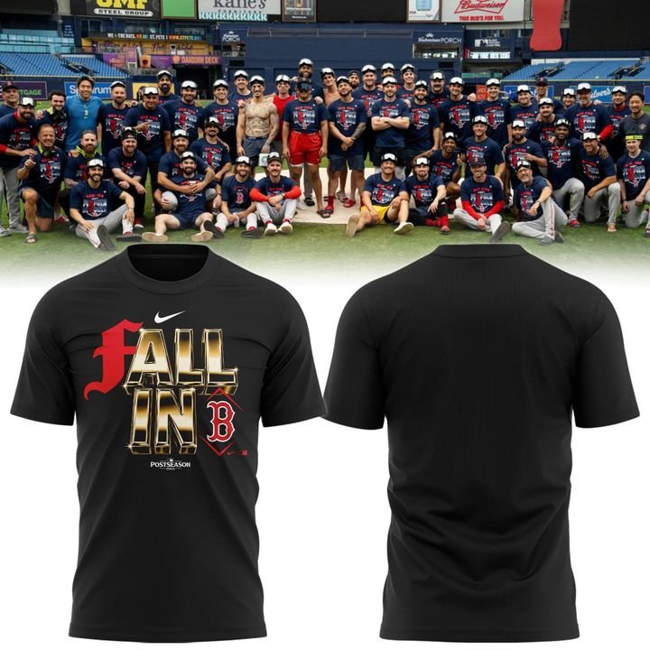 Boston Red Sox 2026 Postseason T-Shirt – Fall In October Plain Back Black Tee Boston Red Sox 2026 Postseason T-Shirt – Fall In October Plain Back Black Tee