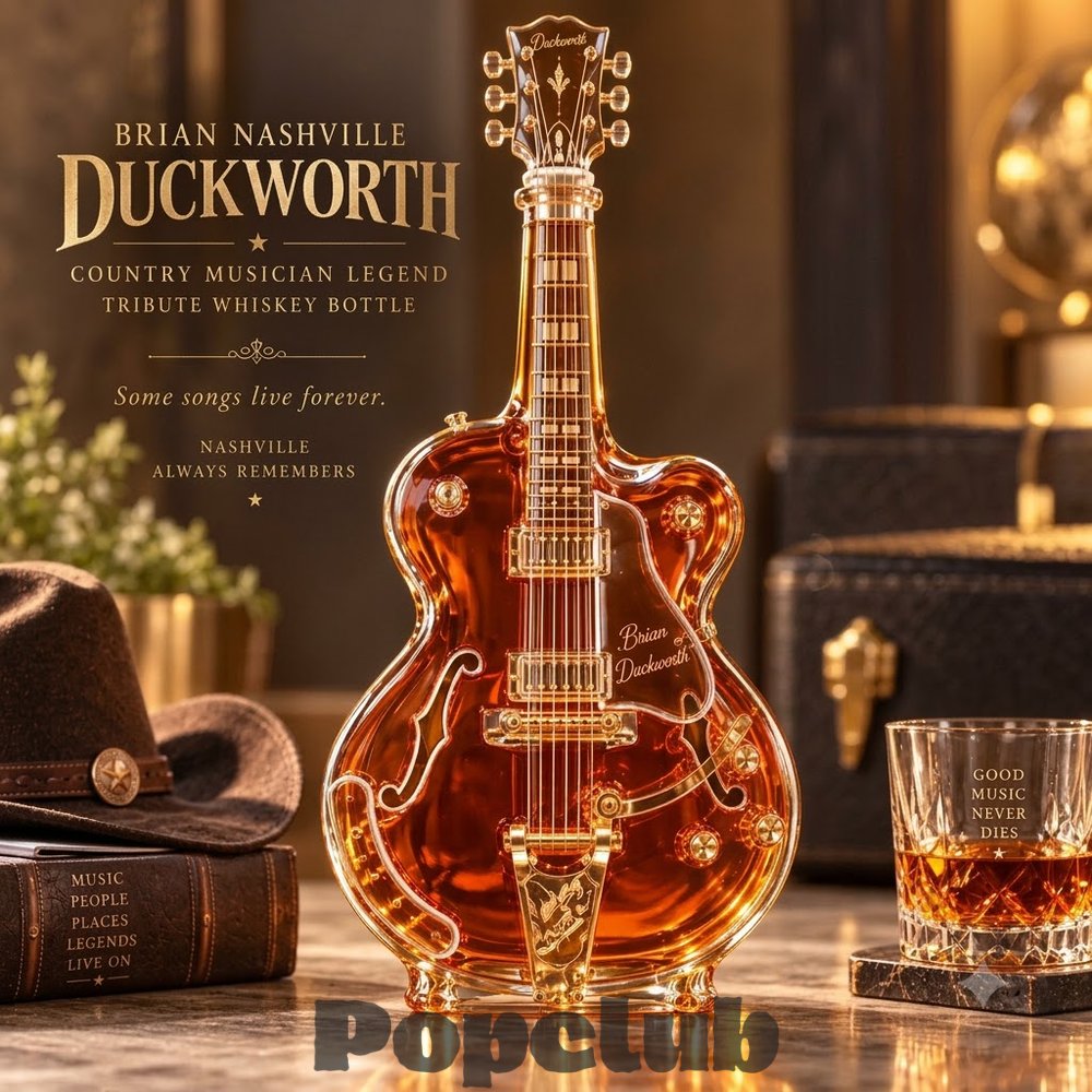 Brian Duckworth Forever Nashville Tribute Guitar-shaped Whiskey Bottle Brian Duckworth Forever Nashville Tribute Guitar-shaped Whiskey Bottle