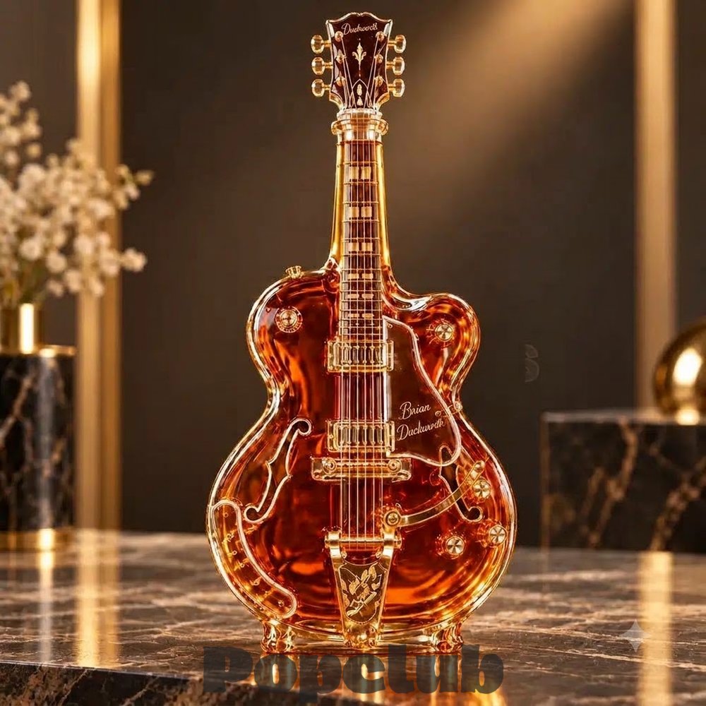 Brian Duckworth Forever Nashville Tribute Guitar-shaped Whiskey Bottle Brian Duckworth Forever Nashville Tribute Guitar-shaped Whiskey Bottle