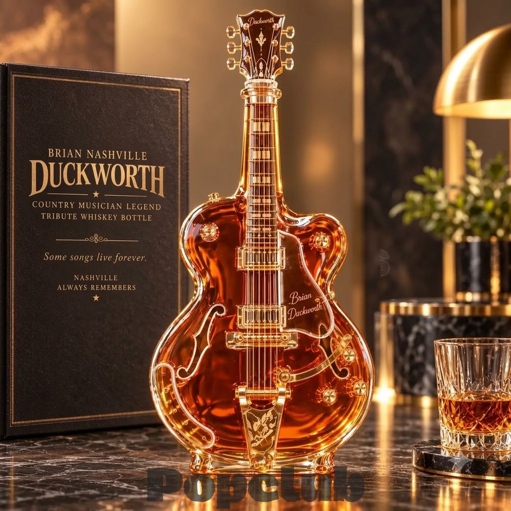 Brian Duckworth Forever Nashville Tribute Guitar-shaped Whiskey Bottle Brian Duckworth Forever Nashville Tribute Guitar-shaped Whiskey Bottle