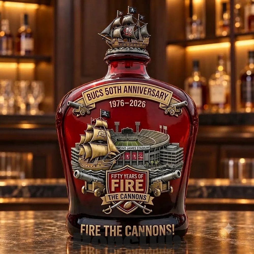 Tampa Bay Buccaneers 50th Anniversary Whiskey Bottle Tampa Bay Buccaneers 50th Anniversary Whiskey Bottle