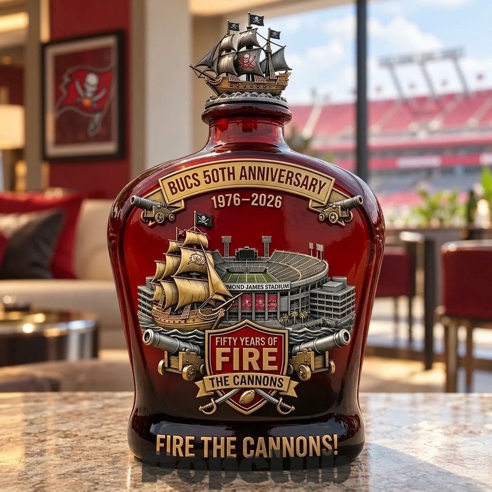 Tampa Bay Buccaneers 50th Anniversary Whiskey Bottle Tampa Bay Buccaneers 50th Anniversary Whiskey Bottle