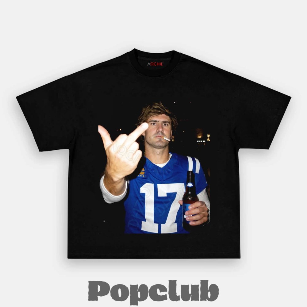 Buffalo Bills Josh Allen Drinking & Middle Finger T-Shirt Buffalo Bills Josh Allen Drinking & Middle Finger T-Shirt