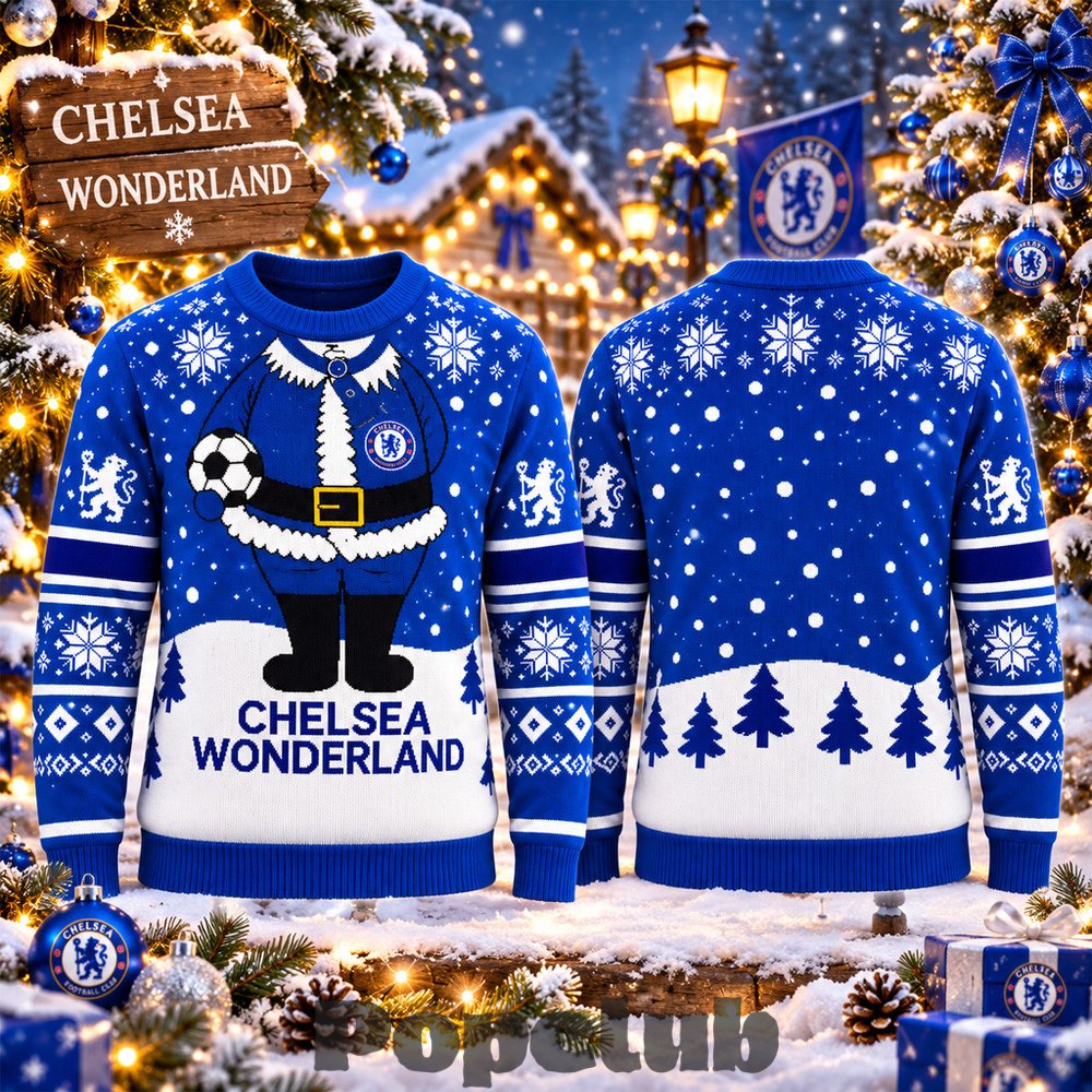 Chelsea FC Wonderland 2026 Ugly Christmas Sweater Chelsea FC Wonderland 2026 Ugly Christmas Sweater