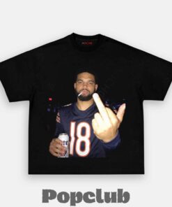 Chicago Bears Caleb Williams Drinking & Middle Finger T-Shirt Chicago Bears Caleb Williams Drinking & Middle Finger T-Shirt
