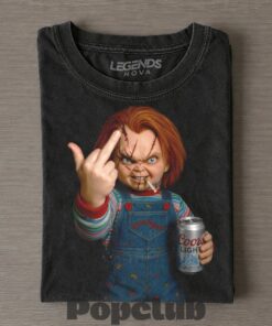Chucky Vintage Horror Movie Graphic Middle Finger T-Shirt