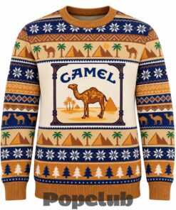 Cigarette Camel And Pyramids Desert 2026 Ugly Christmas Sweater