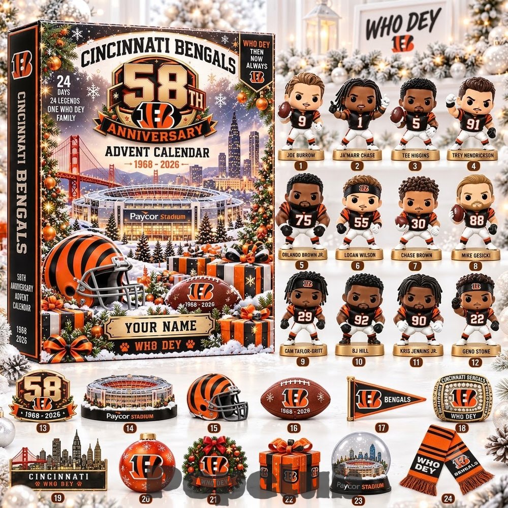 Cincinnati Bengals 58th Anniversary Who Dey Advent Calendar 2026 Cincinnati Bengals 58th Anniversary Who Dey Advent Calendar 2026