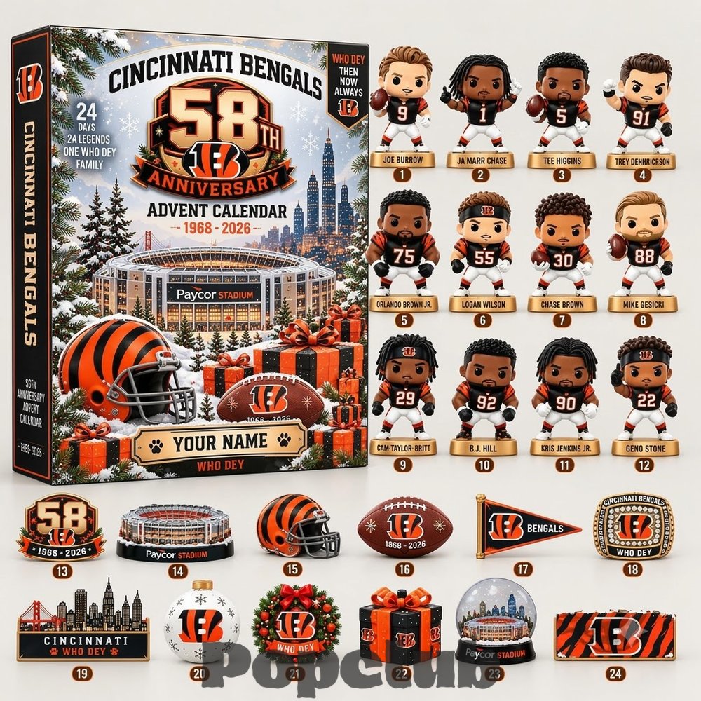 Cincinnati Bengals 58th Anniversary Who Dey Advent Calendar 2026 Cincinnati Bengals 58th Anniversary Who Dey Advent Calendar 2026