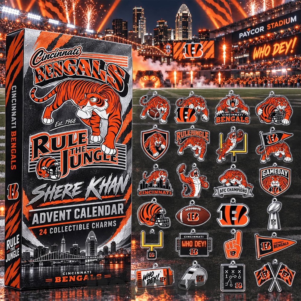 Cincinnati Bengals x Shere Khan 2026 Advent Calendar – 24 Collectible Charms Cincinnati Bengals x Shere Khan 2026 Advent Calendar – 24 Collectible Charms