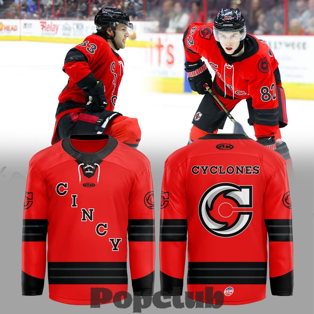 Cincinnati Cyclones 2025-2026 Red Game Hockey Jersey Cincinnati Cyclones 2025-2026 Red Game Hockey Jersey
