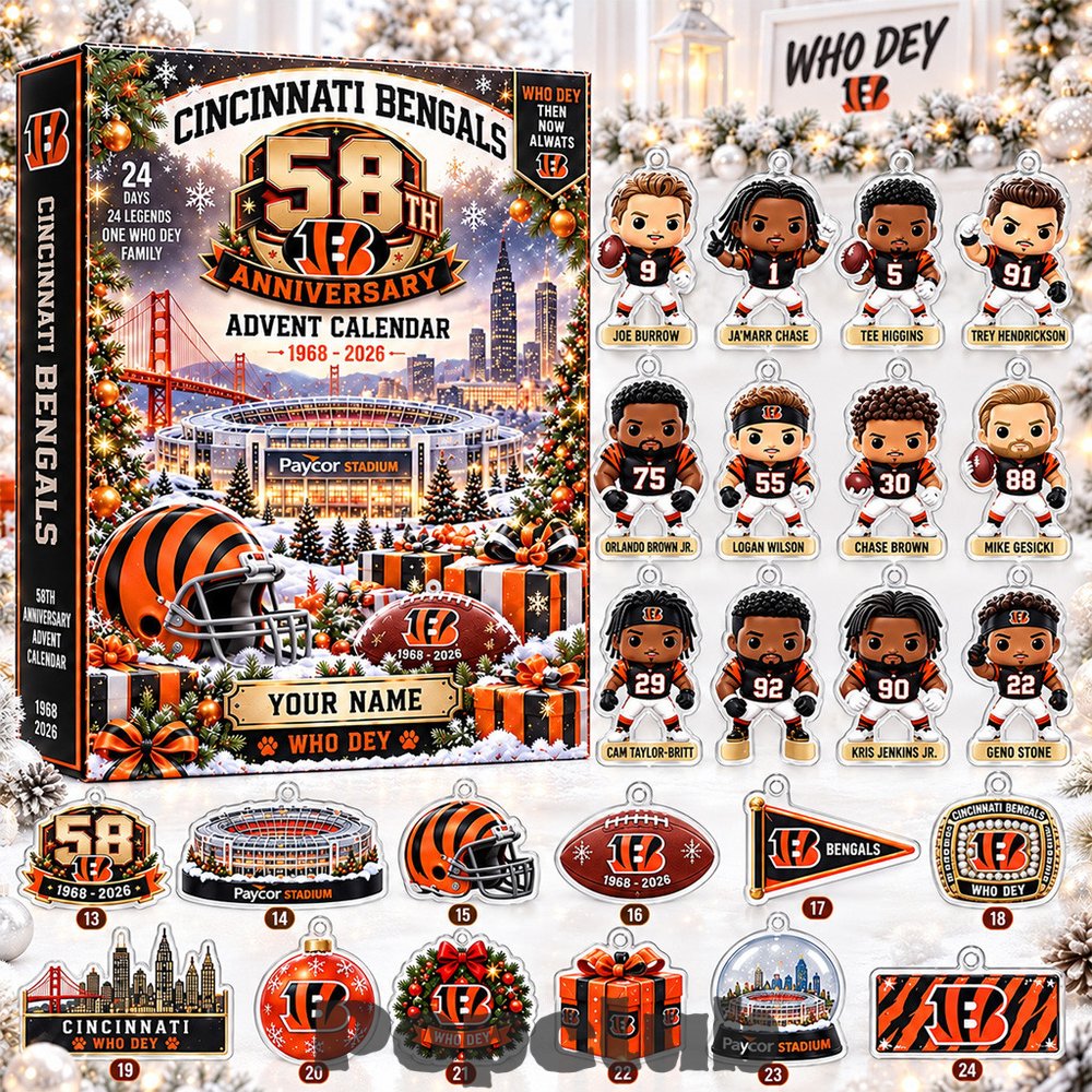 Cincinnati Bengals 58th Anniversary Advent Calendar 2026 For Football Fans Cincinnati Bengals 58th Anniversary Advent Calendar 2026 For Football Fans