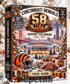 Cincinnati Bengals 58th Anniversary Advent Calendar 2026 For Football Fans