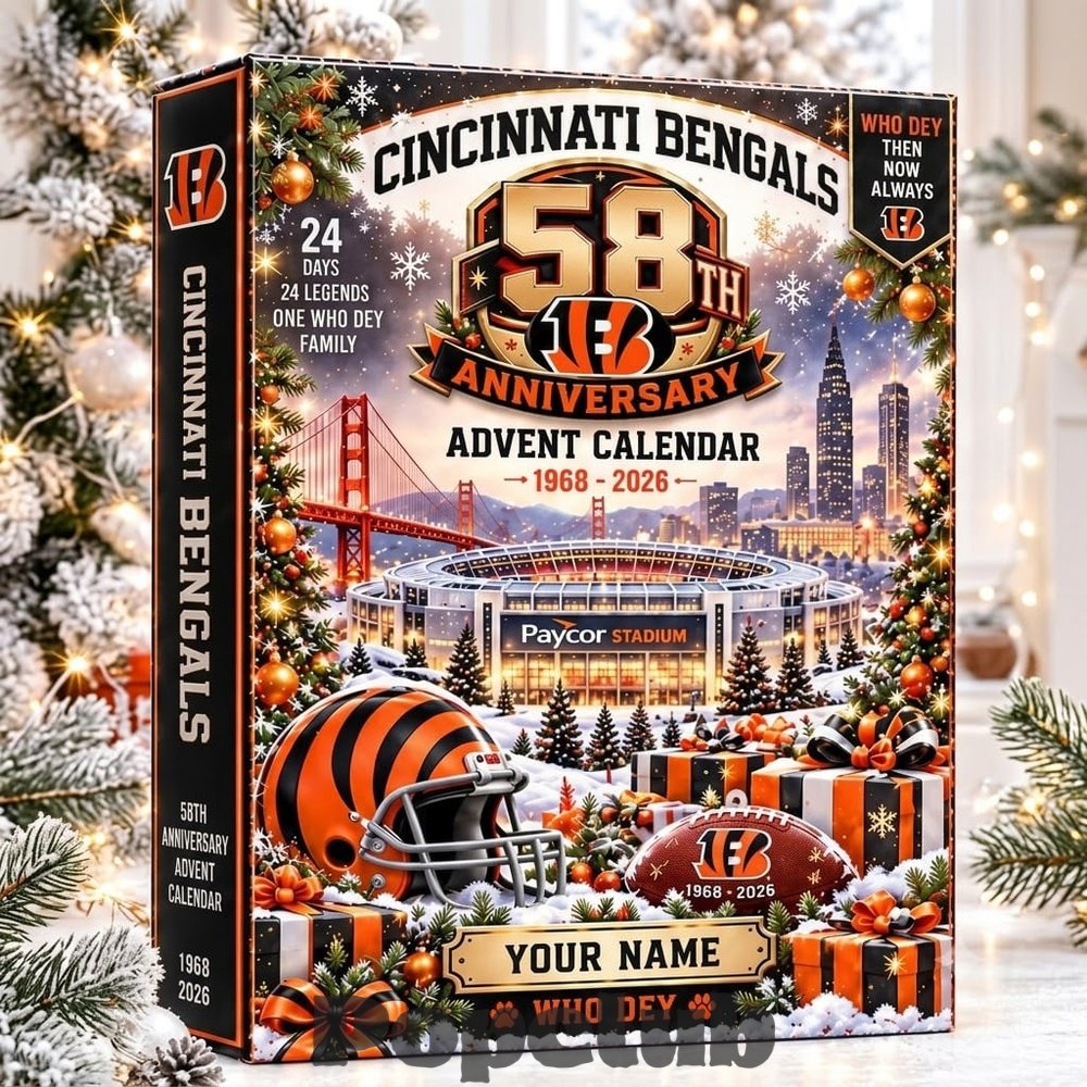 Cincinnati Bengals 58th Anniversary Advent Calendar 2026 For Football Fans Cincinnati Bengals 58th Anniversary Advent Calendar 2026 For Football Fans