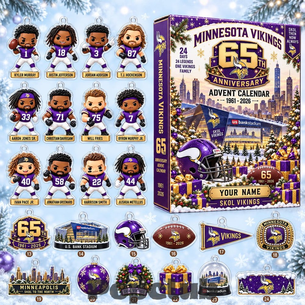 Minnesota Vikings 65th Anniversary Advent Calendar 2026 For Football Fans Minnesota Vikings 65th Anniversary Advent Calendar 2026 For Football Fans