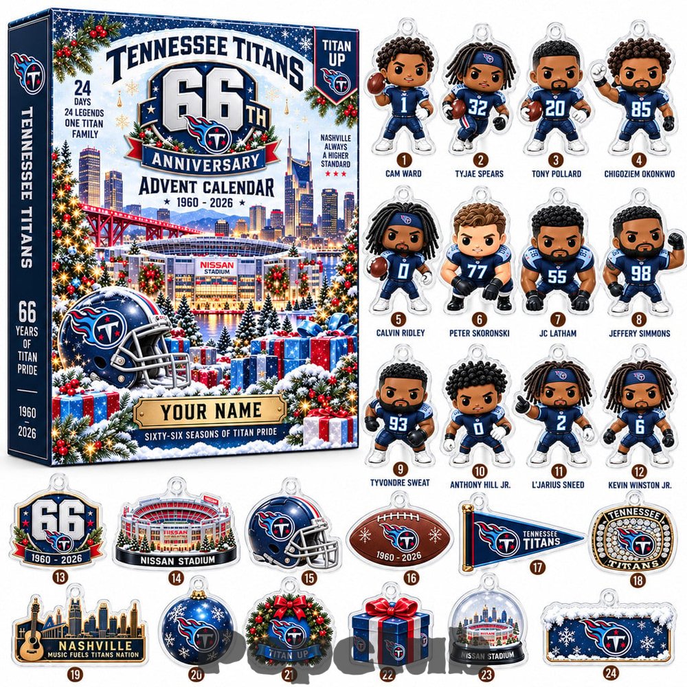 Tennessee Titans 66th Anniversary 1960-2026 Advent Calendar 2026 For Football Fans Tennessee Titans 66th Anniversary 1960-2026 Advent Calendar 2026 For Football Fans