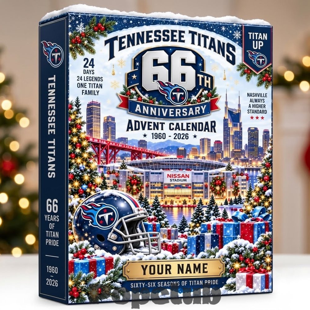 Tennessee Titans 66th Anniversary 1960-2026 Advent Calendar 2026 For Football Fans Tennessee Titans 66th Anniversary 1960-2026 Advent Calendar 2026 For Football Fans