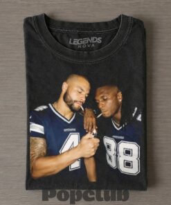 Dallas Cowboys Dak Prescott & CeeDee Lamb Smoking & Drinking T-Shirt