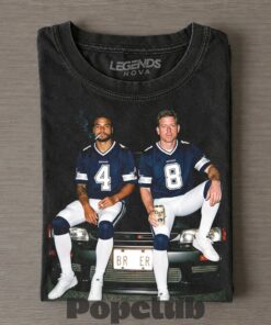 Dallas Cowboys Dak Prescott & Troy Aikman Smoking on the Car T-Shirt