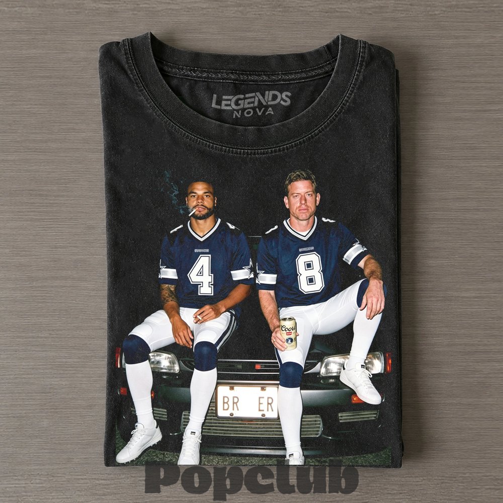 Dallas Cowboys Dak Prescott & Troy Aikman Smoking on the Car T-Shirt Dallas Cowboys Dak Prescott & Troy Aikman Smoking on the Car T-Shirt