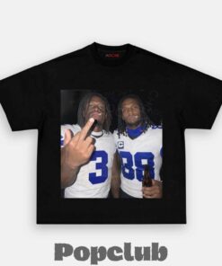 Dallas Cowboys George Pickens & CeeDee Lamb Drinking & Middle Finger T-Shirt