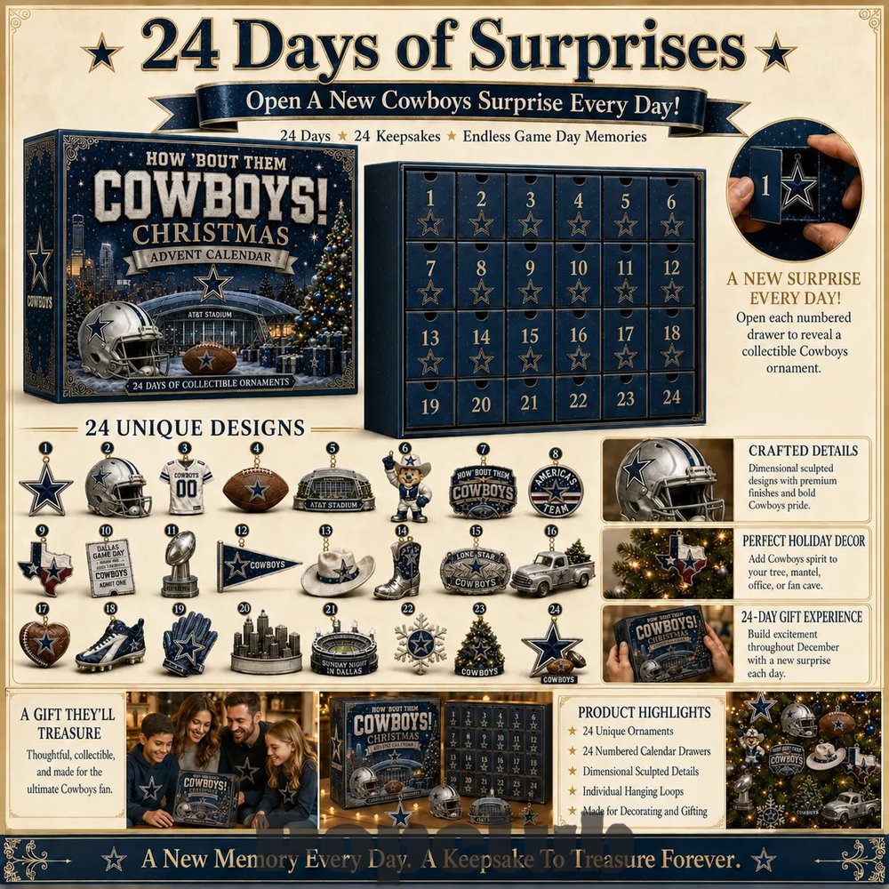 Dallas Cowboys How ’Bout Them Cowboys! 2026 Christmas Advent Calendar Collector’s Edition Dallas Cowboys How ’Bout Them Cowboys! 2026 Christmas Advent Calendar Collector’s Edition