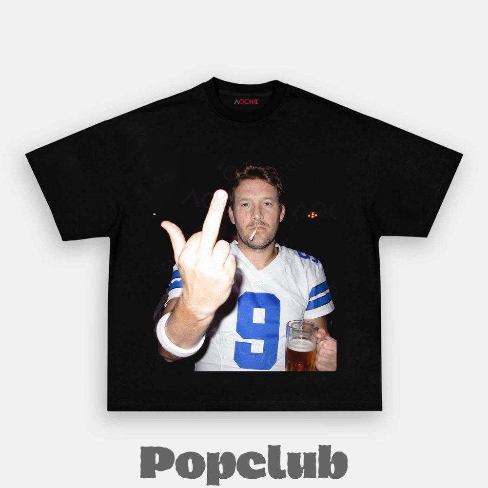 Dallas Cowboys Tony Romo Drinking & Middle Finger T-Shirt Dallas Cowboys Tony Romo Drinking & Middle Finger T-Shirt