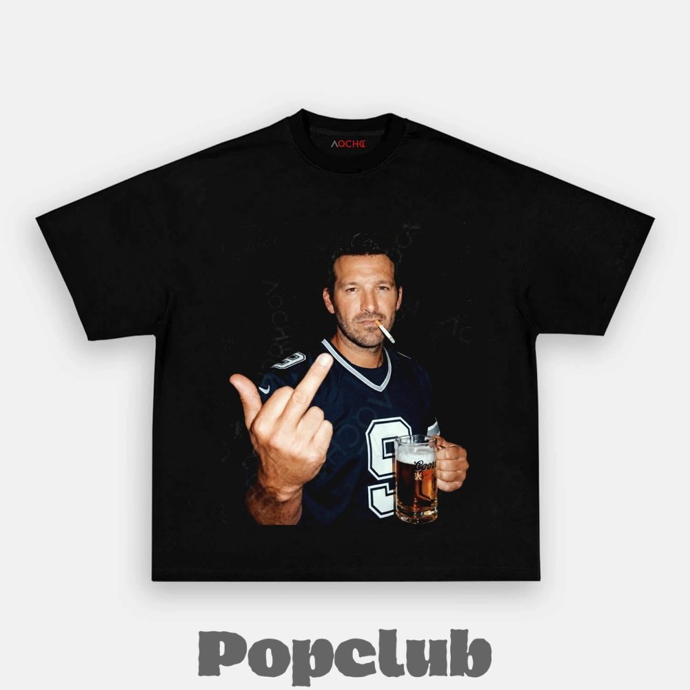 Dallas Cowboys Tony Romo Drinking & Middle Finger T-Shirt Dallas Cowboys Tony Romo Drinking & Middle Finger T-Shirt