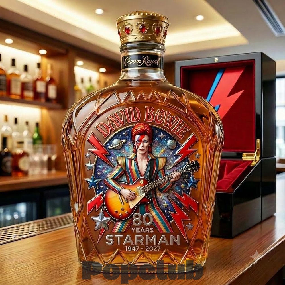 David Bowie 80 Years Starman 1947-2027 Whiskey Bottle David Bowie 80 Years Starman 1947-2027 Whiskey Bottle