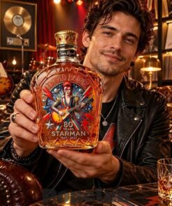 David Bowie 80 Years Starman 1947-2027 Whiskey Bottle