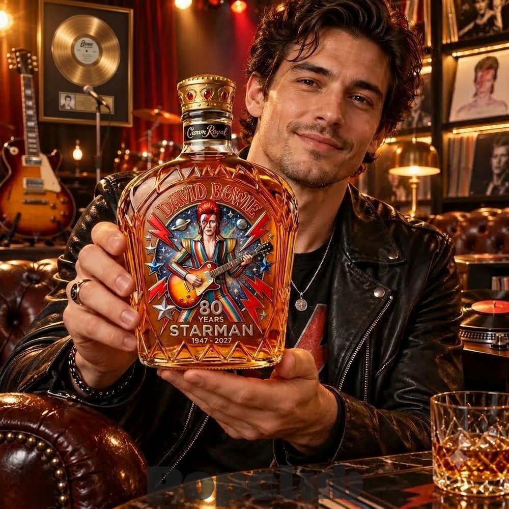 David Bowie 80 Years Starman 1947-2027 Whiskey Bottle David Bowie 80 Years Starman 1947-2027 Whiskey Bottle