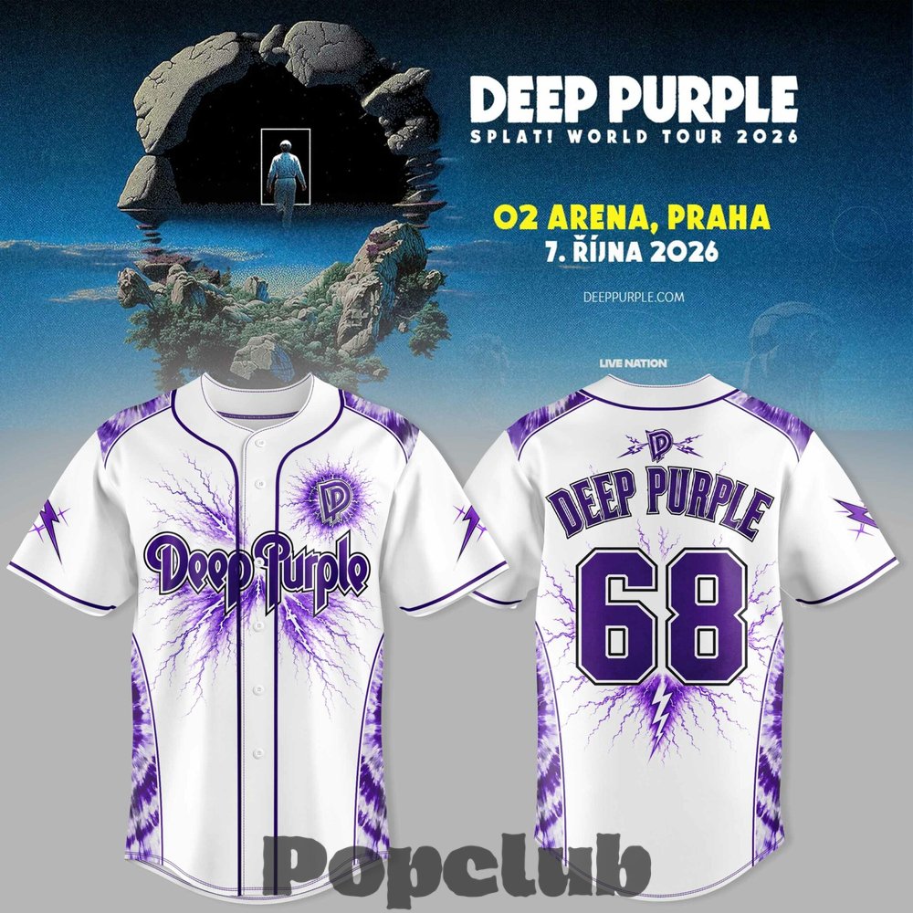 Deep Purple SPLAT! World Tour 2026 Baseball Jersey Deep Purple SPLAT! World Tour 2026 Baseball Jersey
