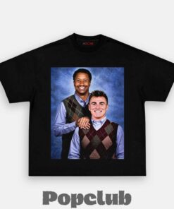 Denver Broncos Bo Nix & Courtland Sutton Step Brothers Portrait T-Shirt Denver Broncos Bo Nix & Courtland Sutton Step Brothers Portrait T-Shirt