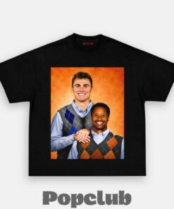 Denver Broncos Bo Nix & Courtland Sutton Step Brothers Portrait T-Shirt
