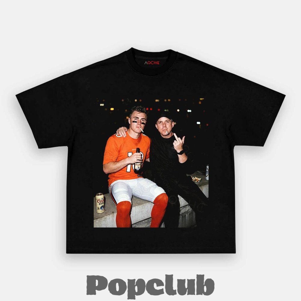Denver Broncos Bo Nix & Sean Payton Drinking & Middle Finger T-Shirt Denver Broncos Bo Nix & Sean Payton Drinking & Middle Finger T-Shirt