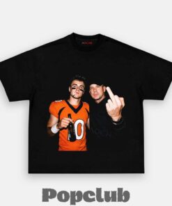 Denver Broncos Bo Nix & Sean Payton Drinking & Middle Finger T-Shirt