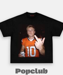 Denver Broncos Bo Nix Drinking & Middle Finger T-Shirt Denver Broncos Bo Nix Drinking & Middle Finger T-Shirt