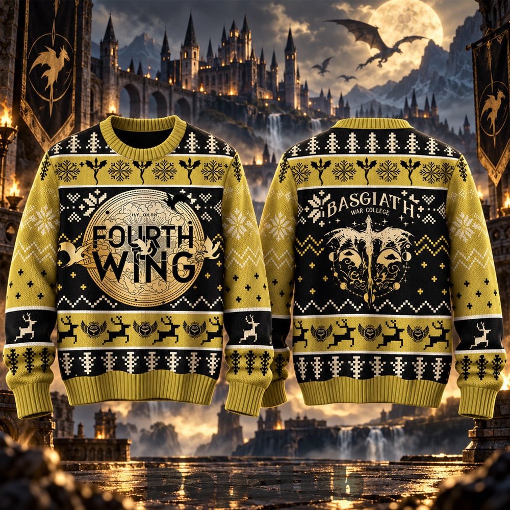 Fourth Wing Basgiath War College 2026 Ugly Christmas Sweater Fourth Wing Basgiath War College 2026 Ugly Christmas Sweater