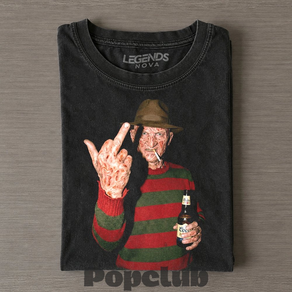 Freddy Krueger Vintage Horror Movie Graphic Middle Finger T-Shirt Freddy Krueger Vintage Horror Movie Graphic Middle Finger T-Shirt