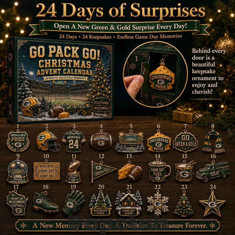 Green Bay Packers Go Pack Go! 2026 Christmas Advent Calendar Collector’s Edition Green Bay Packers Go Pack Go! 2026 Christmas Advent Calendar Collector’s Edition